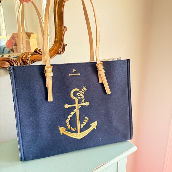 Spartina 449 Navy Blue Tote Nautical - Picture 2 of 10
